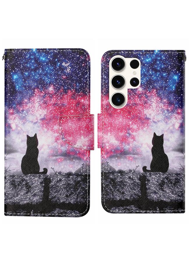 S-TOP Case For Samsung Galaxy S24 Ultra 5G Colored Drawing Pattern Leather Phone Case - Image 1