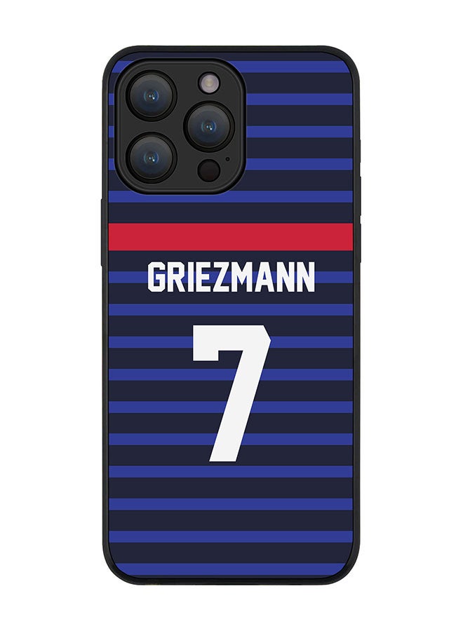 Stylizedd Cover for iPhone 15 Pro Max Case Rugged Black Slim fit Flexible Protective Phone Cases - Football Team - FrancePlayer Name - Griezmann - Image 1