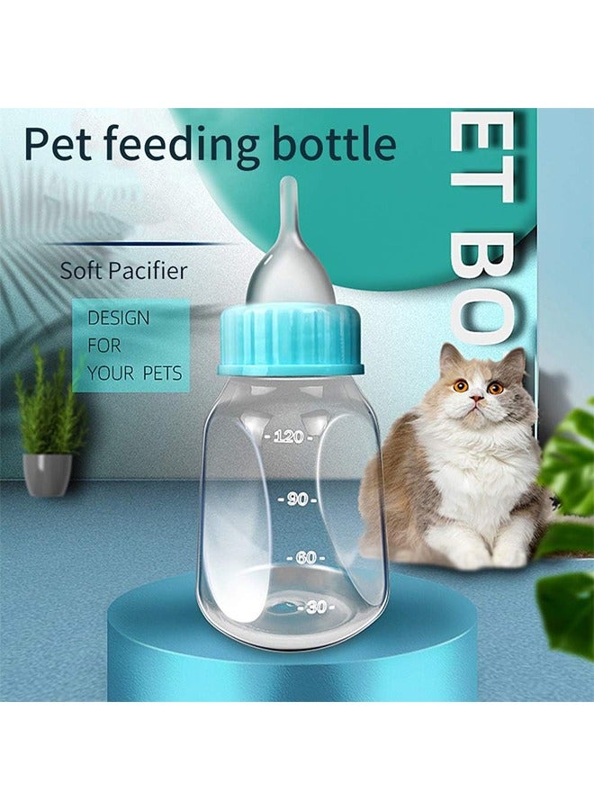 HY 120ML Dog Water Bottle Puppy Bottles for Nursing, Portable Pet Feeding Dispenser Tool with Replacement Nipple, Pet Nursing Nipple Bottle Kits for Newborn Kittens Hamster Puppies Rabbits, Blue - Image 5