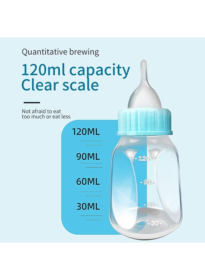 HY 120ML Dog Water Bottle Puppy Bottles for Nursing, Portable Pet Feeding Dispenser Tool with Replacement Nipple, Pet Nursing Nipple Bottle Kits for Newborn Kittens Hamster Puppies Rabbits, Blue - Image 4