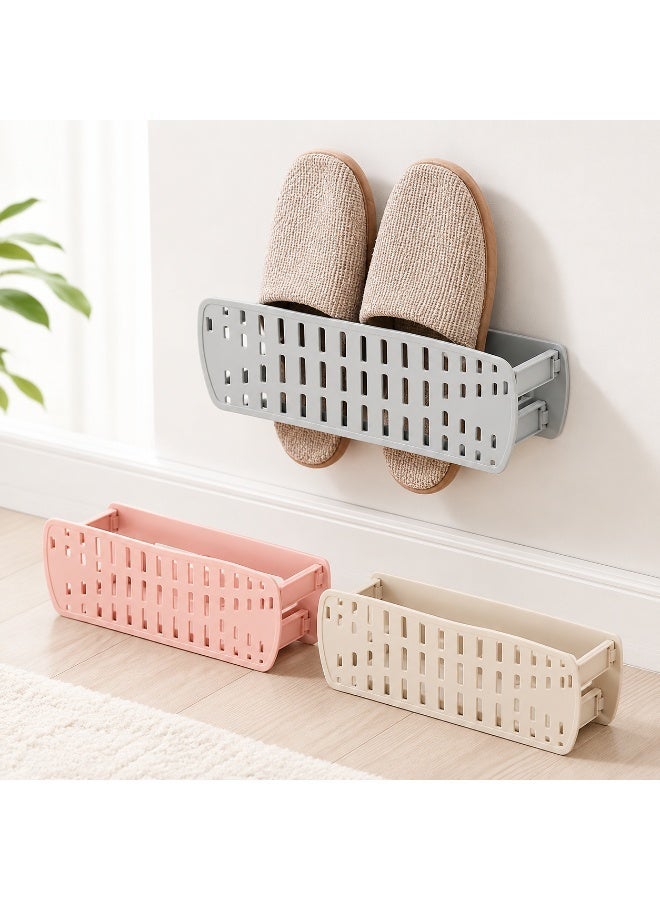 vsell24 Wall Mounted Self-Adhesive Shoe Organizer Rack for Slippers, Sneakers, Sandals - Space-Saving Storage (Pack of 3) - Image 3