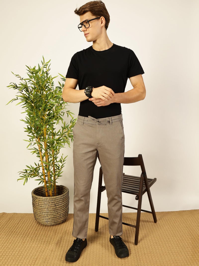 Thomas Scott Men's Mid-Rise Cotton Linen Smart Chino Trouser (Grey, 36) - Image 4