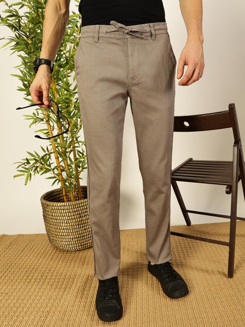 Thomas Scott Men's Mid-Rise Cotton Linen Smart Chino Trouser (Grey, 36) - Image 5