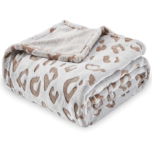 SOCHOW Flannel Fleece Cheetah Print Throw Blanket for Women, Lightweight Super Soft Cozy Plush Blanket, 50 x 60 Inches Brown Leopard - Image 1