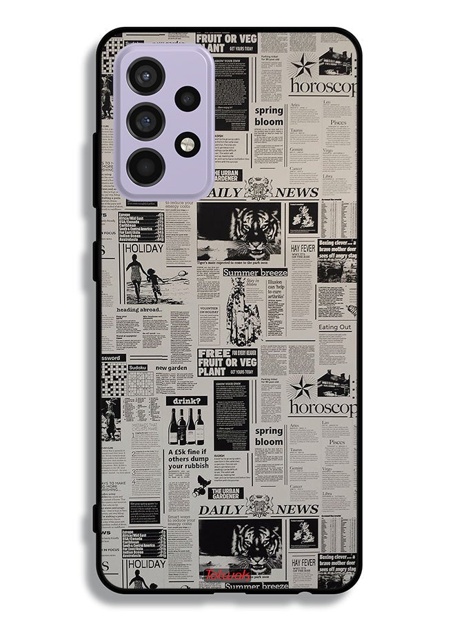 Tolwak Samsung Galaxy A52 4G Protective Case Cover Newspaper Recording - Image 1