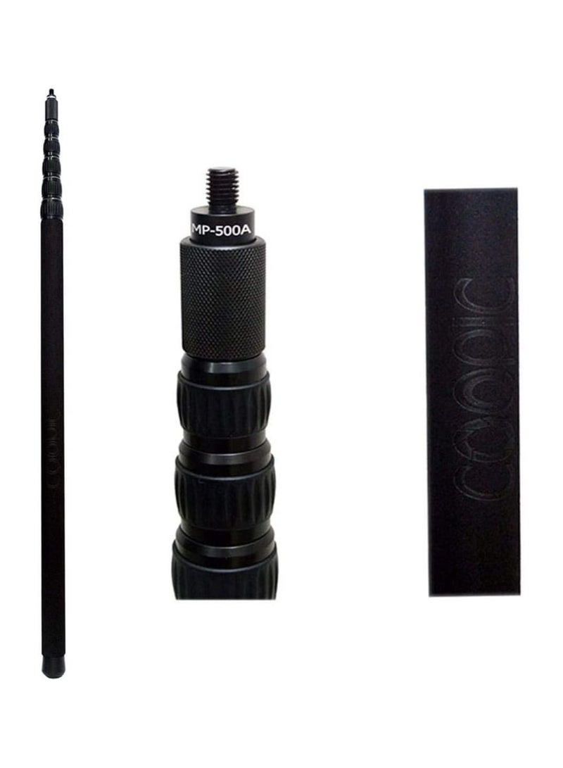 Coopic ميكروفون محمول باليد من COOPIC MP-500A، ذراع تمديد ميكروفون مصنوع من سبائك الألومنيوم، بحد أقصى 5 أمتار للبث التلفزيوني وجمع الأخبار الإلكترونية والمقابلات - Image 2