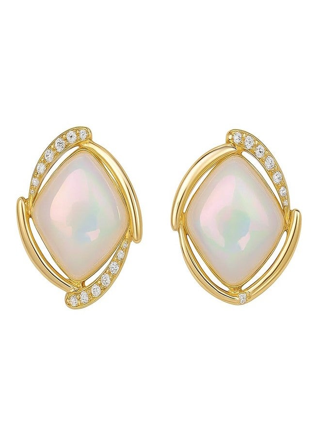 AMAAL Golden Pearl Earrings Set for Women | Elegant Round Stud Ear Rings | Stylish Jewellery for Woman & Girls | Lightweight Gold Plated Pearl Earrings | Fashion Accessories Gift for Her 176 - Image 1