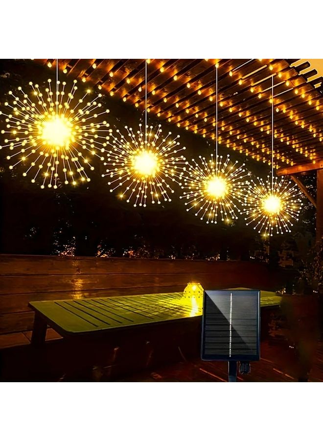 4 قطع 240 مصباح LED شمسي خارجي أضواء الألعاب النارية متعددة الألوان 8 أوضاع لحديقة الفناء - Image 4
