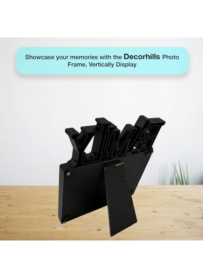 Decorhills DECORHILLS FRAMES & DECOR Plastic Family Design Single Photo with Tabletop Display for 6x4 Inch Photo Size, Black , 1-Pc  - Image 3