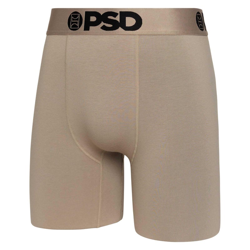 PSD Underwear Men's Essentials Solid Cotton Boxer Brief 3 Pack, Multi, M - Image 3