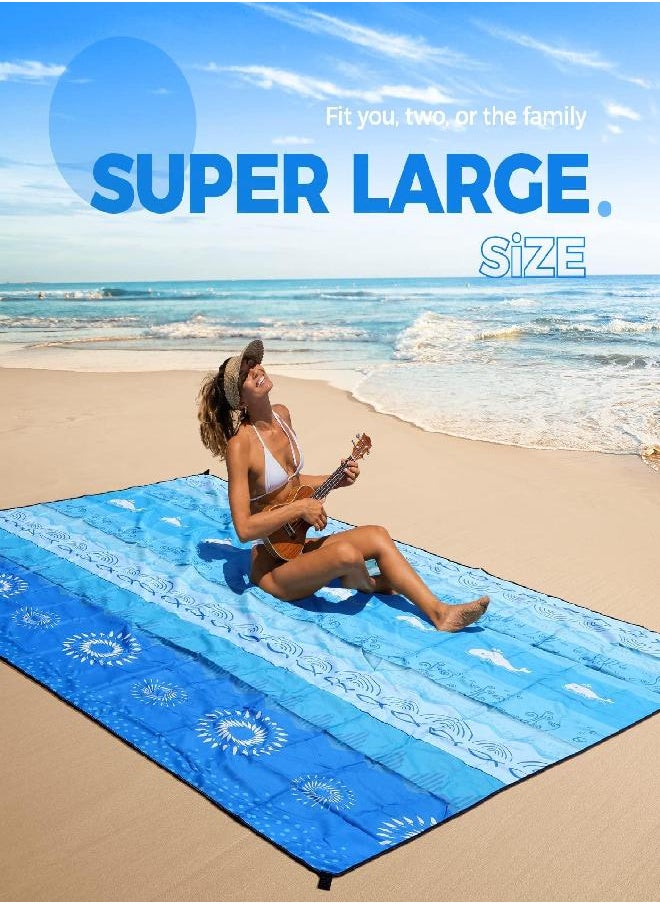 OCOOPA OCOOPA Diveblues Beach Blanket Waterproof Sandproof, 10'X 9' Extra Large, Soft and Durable, Sand Free, Light Weight and Portable, Perfect for Travel Camping, Beach Vacation, Marine Life Series  - Image 2