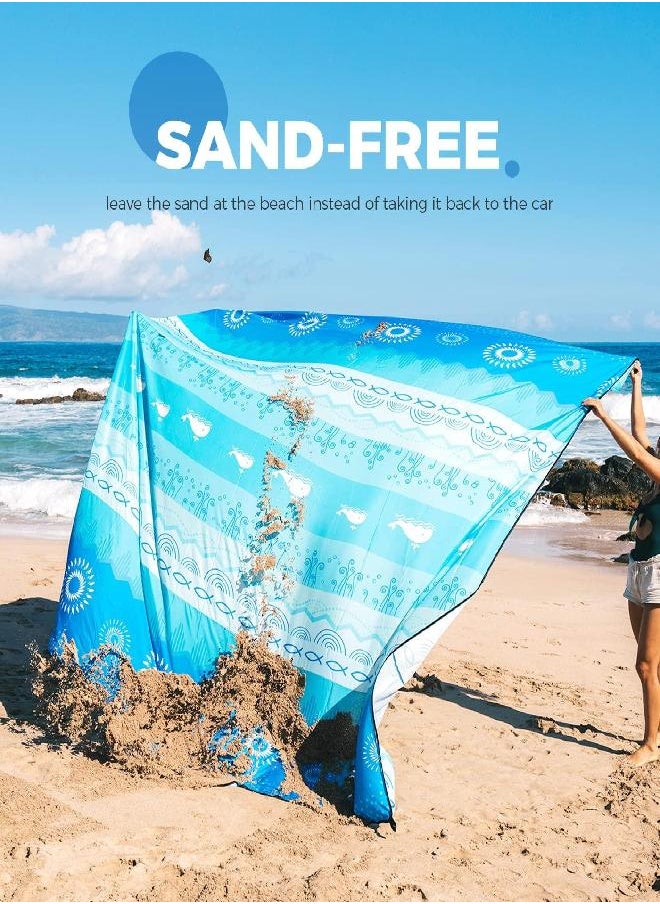 OCOOPA OCOOPA Diveblues Beach Blanket Waterproof Sandproof, 10'X 9' Extra Large, Soft and Durable, Sand Free, Light Weight and Portable, Perfect for Travel Camping, Beach Vacation, Marine Life Series  - Image 3