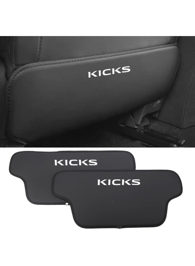 XITER 2Pcs Leather Car Seat Back Protectors Kids Kick Mats Waterproof Backseat Covers for Nissan Kicks 2018-2024 Interior Accessories (Black) - Image 1