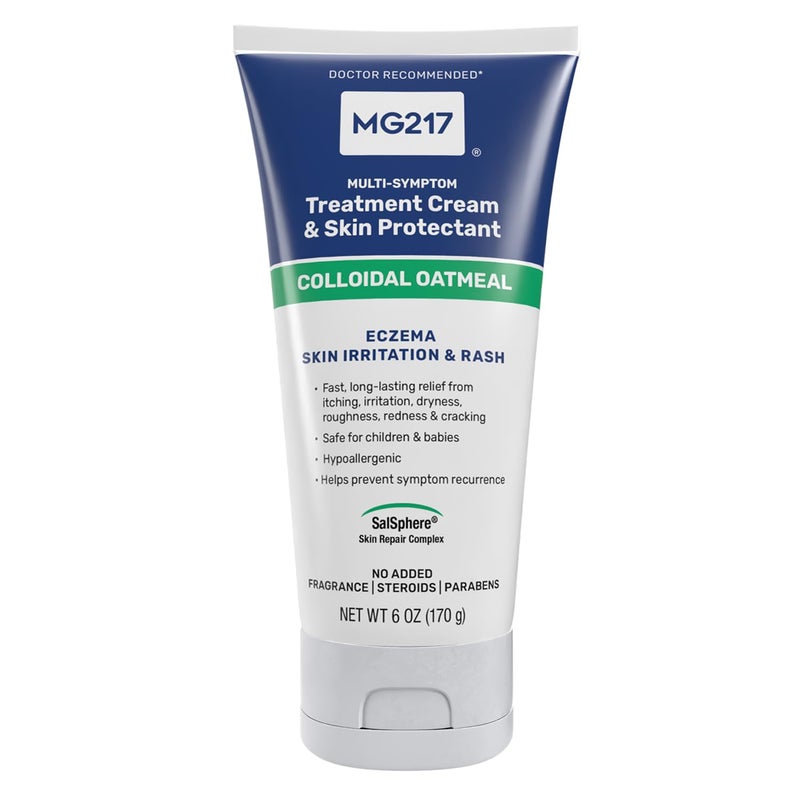 MG217 كريم الجسم MG217 للإكزيما مع 2% دقيق الشوفان الغروي، تخفيف مهدئ للبشرة الجافة والحكة والمتهيجة، مرطب خالي من القسوة والستيرويدات والعطور، 6 أونصة - Image 1