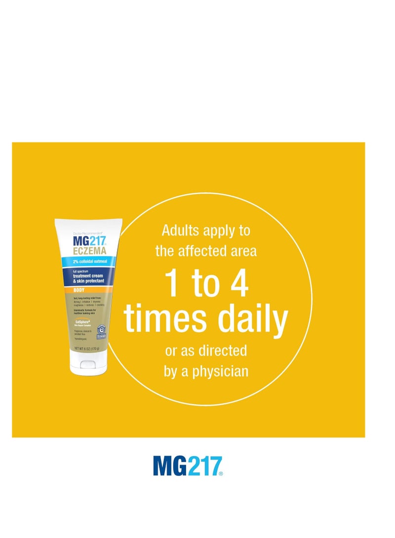 MG217 كريم الجسم MG217 للإكزيما مع 2% دقيق الشوفان الغروي، تخفيف مهدئ للبشرة الجافة والحكة والمتهيجة، مرطب خالي من القسوة والستيرويدات والعطور، 6 أونصة - Image 4