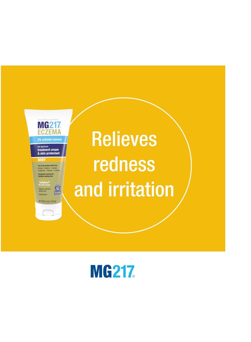 MG217 كريم الجسم MG217 للإكزيما مع 2% دقيق الشوفان الغروي، تخفيف مهدئ للبشرة الجافة والحكة والمتهيجة، مرطب خالي من القسوة والستيرويدات والعطور، 6 أونصة - Image 5
