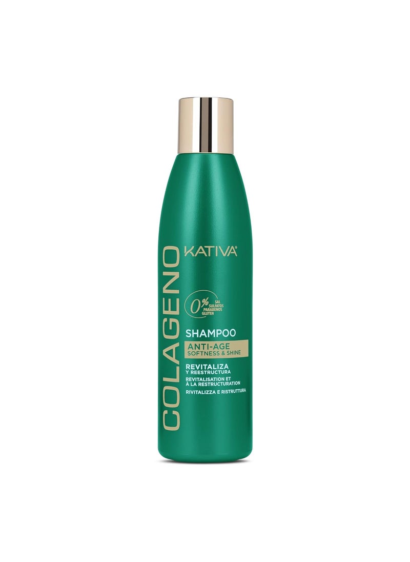 Kativa Kativa Shampoo Collagen Line 250 ML  Revitalizes and Restructures Hair for Weakened Aging and Damaged Hair Salt  Sulfate  Gluten  Paraben Free 