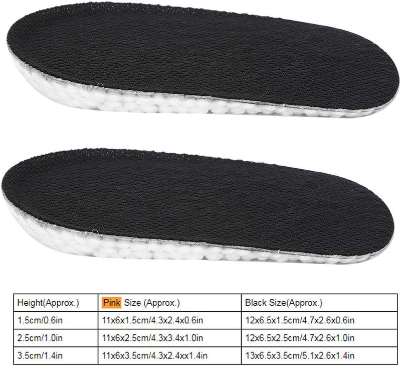 كلاراكو نعال داخلية لزيادة الطول، زوج واحد من النعال الداخلية لزيادة الطول مليئة بكرات إسفنجية من مادة TPU، نعال داخلية مصممة لامتصاص الصدمات، مناسبة للرجال والنساء (1.5 سم B) - Image 4