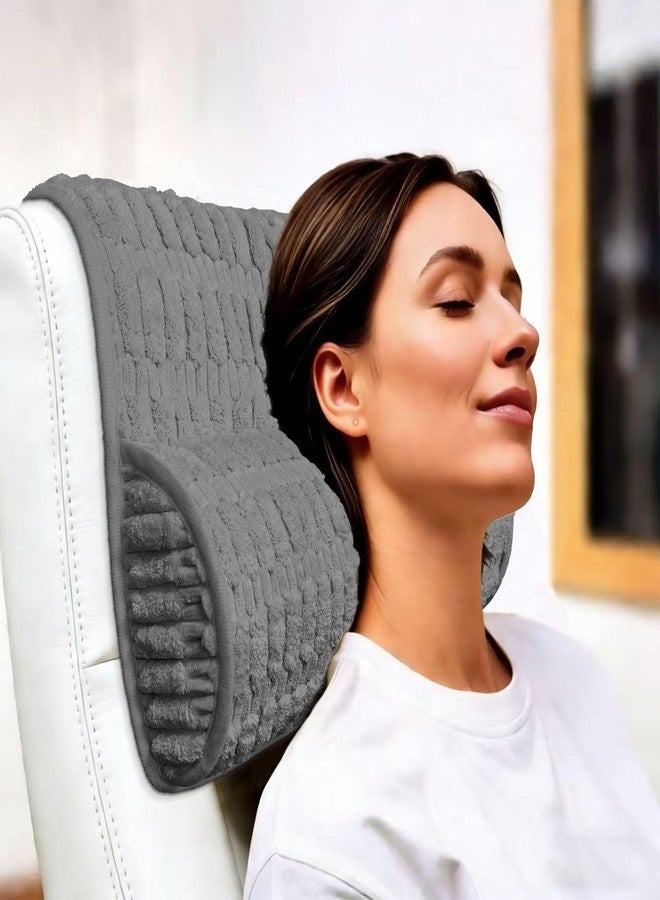 YSYY Memory Foam Headrest Pillow for Neck Pain Relief & Cervical Support - Ergonomic Neck Cushion for Office Chair, Car, Recliner, Sofa - Breathable & Pressure Relief (Gray, 17" W x 2.7" D) - Image 1