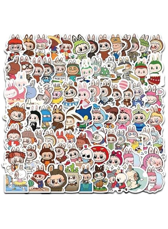 Arabest 160 pcs Waterproof Cartoon Stickers for Labubu, Cool Vinyl Decal for Teen Water Bottler Sticker Adult Waterproof Girl Laptop Skateboard Phone Guitar Bike Travel Case - Image 1