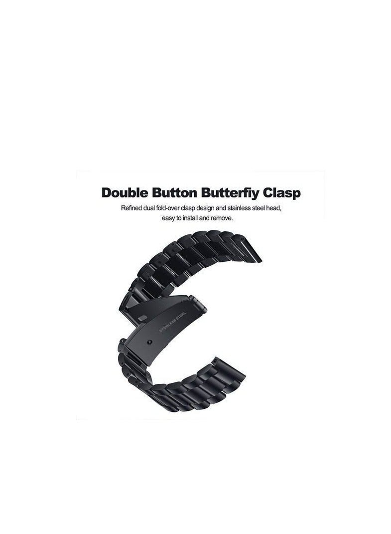 Quick Release Stainless Steel Metal Replacement Straps 20mm Compatible With Amazfit 3/ GTS 4/4 Mini/Bip 3/Pro/GTS 2 Mini/GTS 2e/Bip U/U Smartwatch Black - Image 5