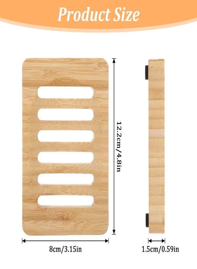 Neyauo 2 Pack Wooden Soap Holder Waterproof Self Draining Soap Dish Wood Soaps Tray for Shower Bathroom Kitchen Bathtub - Image 2