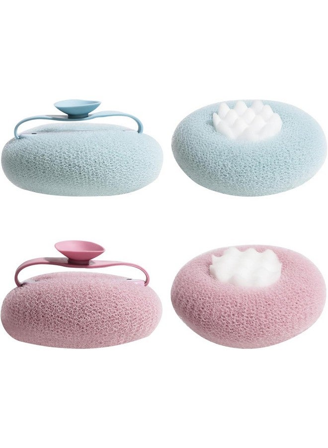 Illuminati store Loofah Bath Sponge Body Scrubber Mesh for Men Women | 2-in-1 Bath Super Soft Suction Cup Bath Brush, Bath Shower Loofah Sponge, Exfoliating Bath Sponge Cleaning Brush for Body - Image 2