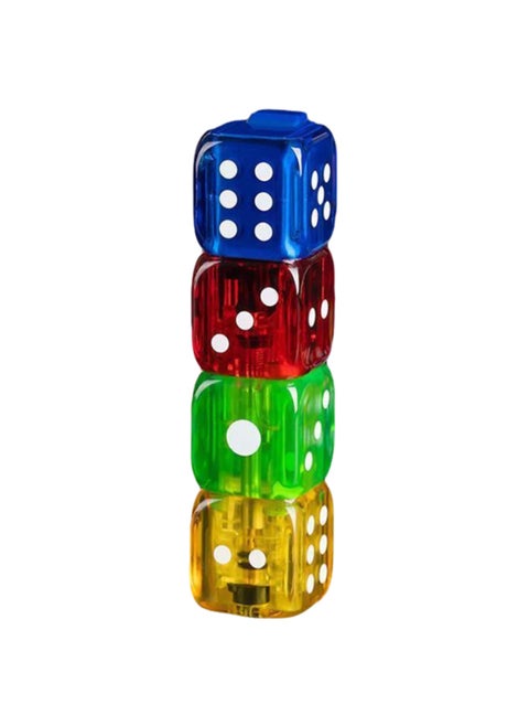 Creative Personality Dice Shape Transparent Color Light Windproof Inflatable Lighter Gift Blue Style (Without Gas)
