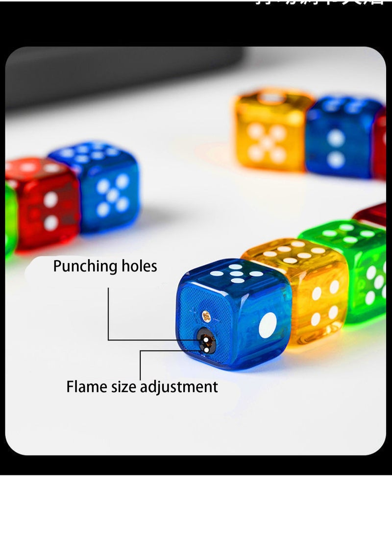 Generic - Creative Personality Dice Shape Transparent Color Light Windproof Inflatable Lighter Gift Blue Style (Without Gas) - Image 1