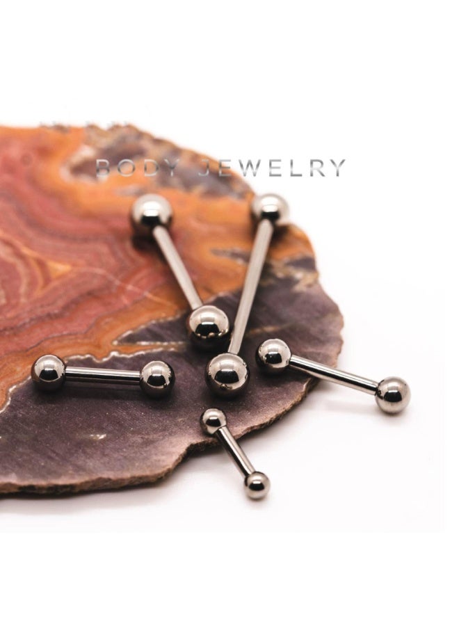 حلقات اللسان الفولاذ المقاوم للصدأ 14G الأسياخ المستقيمة المجوهرات المخترقة، أقراط عظام الأذن المصنوعة من الفولاذ المقاوم للصدأ، 12 مم، 14 مم، 16 مم (8PCS) - Image 4