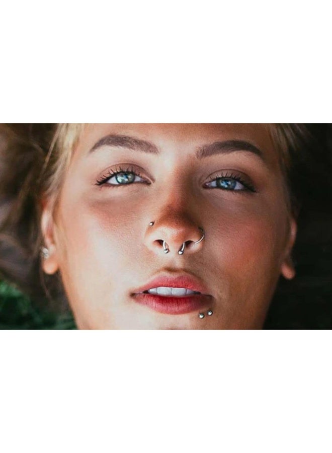 حلقات اللسان الفولاذ المقاوم للصدأ 14G الأسياخ المستقيمة المجوهرات المخترقة، أقراط عظام الأذن المصنوعة من الفولاذ المقاوم للصدأ، 12 مم، 14 مم، 16 مم (8PCS) - Image 5