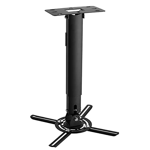 suptek Black Projector Ceiling Mount Bracket Fits Flat or Sloped Ceiling Height Adjustable with Extendable Length for LCD/DLP Projector Mount (PR05B) - Image 1
