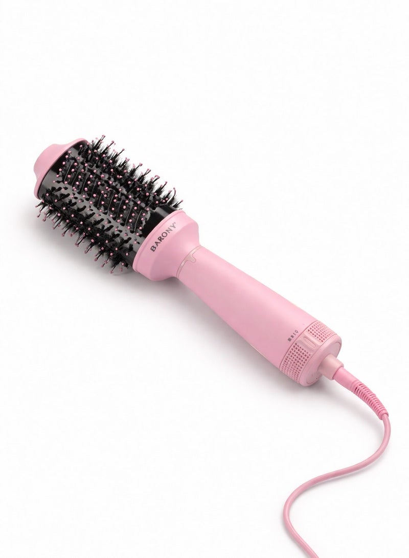 BARONY Hair Styler, Volumizer, Hair Dryer & Hot Air Brush – Pink - Image 1