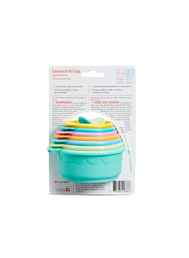 Munchkin Connect-A-Cup™ Bath Cups Set Baby Bath Toy with Stacking, Scooping & Pouring Water Play - Image 1