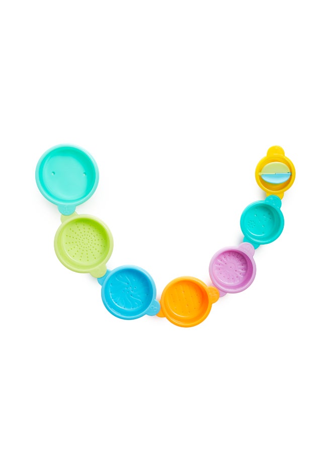 Munchkin Connect-A-Cup™ Bath Cups Set Baby Bath Toy with Stacking, Scooping & Pouring Water Play - Image 3
