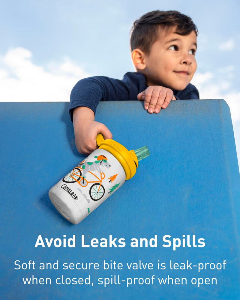 CamelBak Eddy+ Kids Bite Valve Straw Insulated Stainless Steel Water Bottle Bugs, 12oz - Image 4