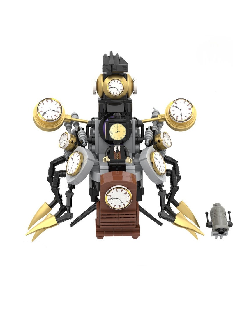 Children's Self-assembly Small Particle Toy Building Blocks Time Robot Model  - Image 1