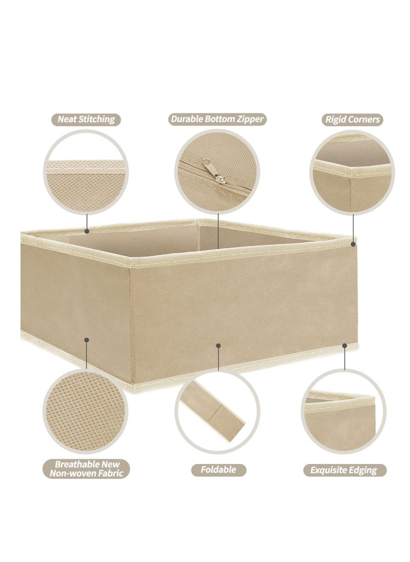 Generic - 6-Pack Foldable Beige Fabric Drawer Organizers for Underwear, Socks and Shirts, Perfect Closet Storage Solution - Image 1