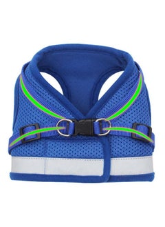 Kuber Industries Dog Harness With Adjustable Leash|Breathable Polyester Mesh Fabric |Small Size|Ht-844|Comfortable No-Pull Grip|Quick Release Buckles|Blue  - Image 1