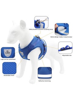 Kuber Industries Dog Harness With Adjustable Leash|Breathable Polyester Mesh Fabric |Small Size|Ht-844|Comfortable No-Pull Grip|Quick Release Buckles|Blue  - Image 3