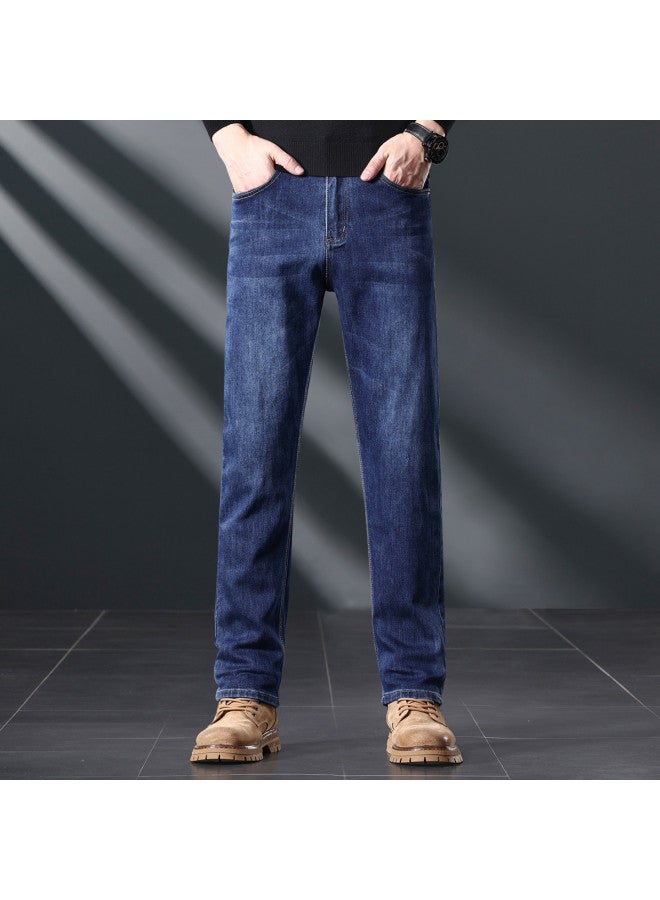 Fapai Autumn/winter High-end Light Business Commuter Loose Straight-leg Jeans Versatile Trousers - Image 3