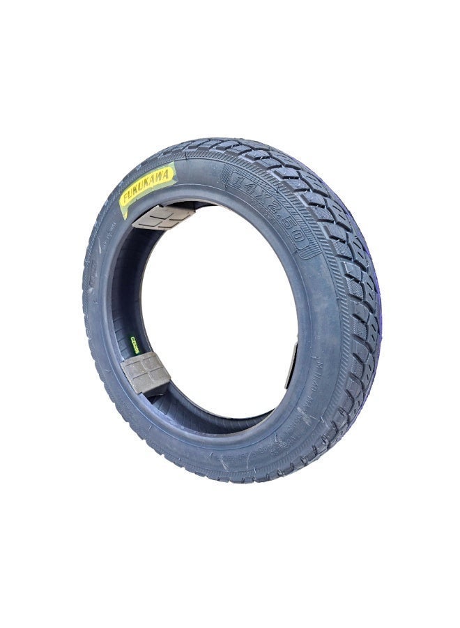 Fukukawa إطار دراجة كهربائية بدون أنبوب CZ189 مقاس 14 × 2.50، إطار بديل عالي التحمل للدراجات الكهربائية المخصصة للتوصيل، يوفر تماسكًا عاليًا على الطريق - Image 2