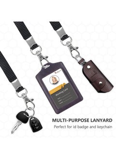 2 Pack Of Double Sided Clear Badge Holder With Lanyard Pu Leather Id Badge Name Card Holder With Stainless Steel Jhook Nylon Lanyard For Work Id School Id Metro Card Access Card Black - pzsku/Z68D6D745EEF3FC4CC3DDZ/45/_/1720701988/badac994-96d4-4baa-bd7d-a20de8446939