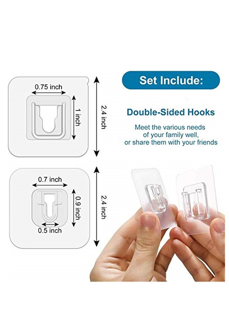 Double Sided Adhesive Wall Hooks Heavy-Duty Self-Adhesive Hooks, Good Elasticity and Toughness, Wall-Sticking Hooks for Organization Bathroom Kitchen and Office  - Image 2