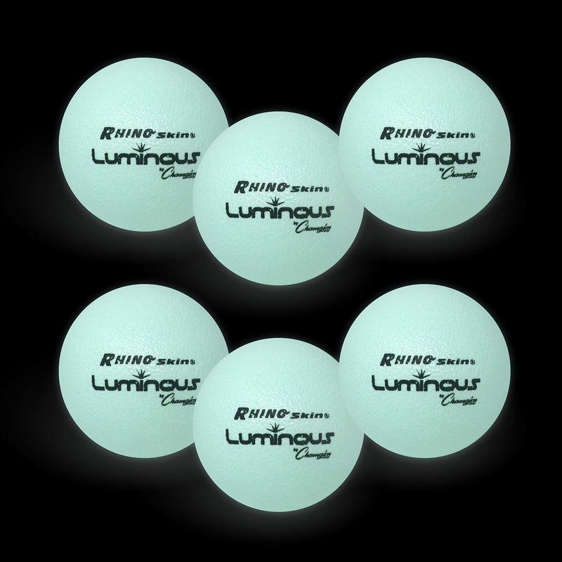 Champion Sports Premium Rhino Skin Dodgeballs with Mesh Storage Bag Set of 6 Glow in the Dark Playground Balls for Outdoor Games and Gym Class Low Bounce Dodgeballs - Image 2