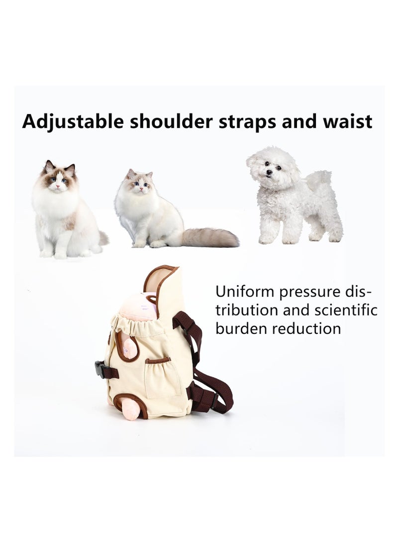 SYOSI Cat Backpack Carrier, Adjustable Pet Front Cat Dog Carrier Backpack Travel Bag, Legs Out Easy-Fit Dog Travel Backpack Carrier for Hiking Camping Cyclings for 8-11lbs Small Medium Dogs Cats Rabbit - Image 5