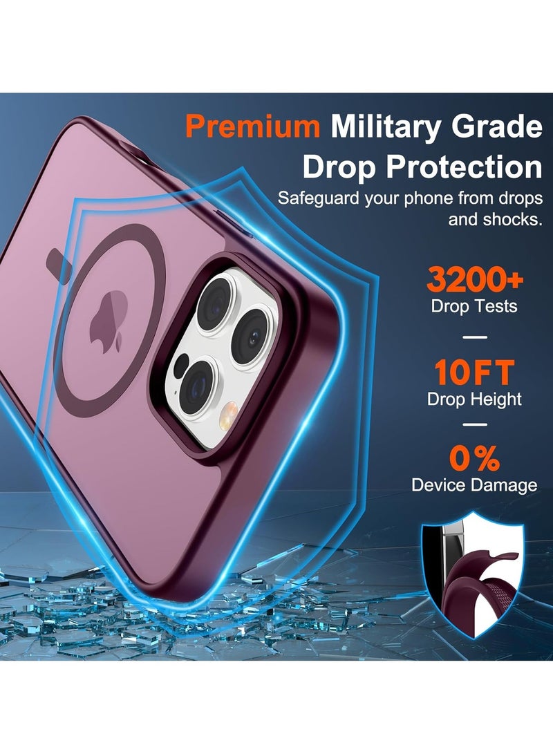 iPhone 16 Pro Max Case, Compatible with MagSafe, Shockproof  Protection, Magnetic Phone Case for iPhone 16 Pro Max , Classic Hybrid Case (HaloLock) Plum - Image 2