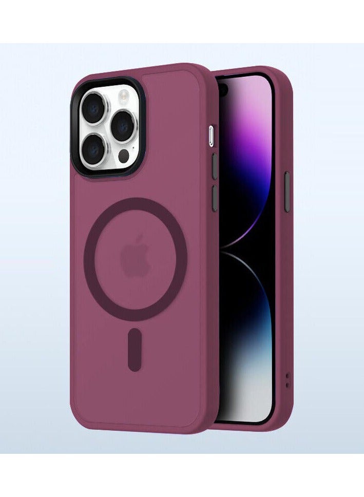 iPhone 16 Pro Max Case, Compatible with MagSafe, Shockproof  Protection, Magnetic Phone Case for iPhone 16 Pro Max , Classic Hybrid Case (HaloLock) Plum - Image 1