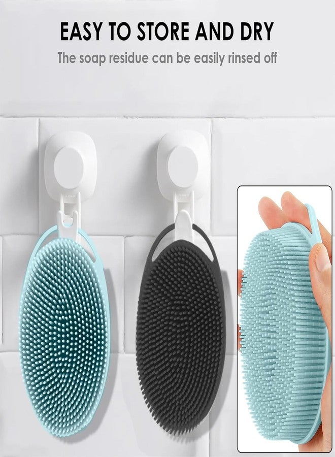 RamPula Silicone Body Scrubber - Dual-Sided Silicone Loofah for Shower, Set of 3 Soft Exfoliating Body Bath Shower Scrubber Loofah Brush Easy-to-Clean for Sensitive Kids Women Men All Kinds of Skin - Image 4
