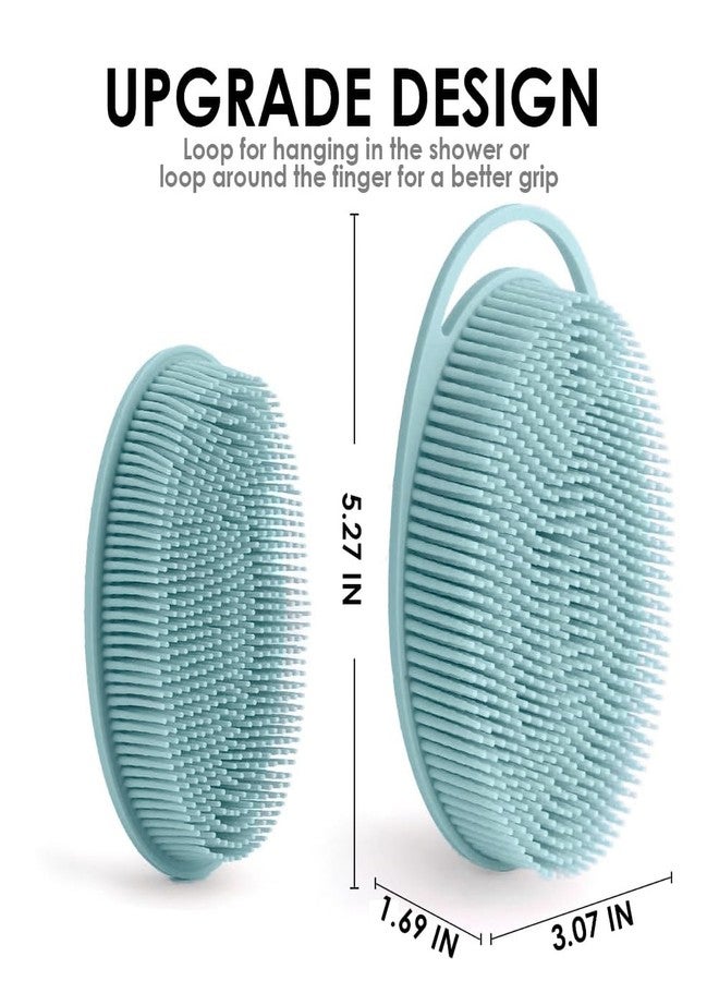 RamPula Silicone Body Scrubber - Dual-Sided Silicone Loofah for Shower, Set of 3 Soft Exfoliating Body Bath Shower Scrubber Loofah Brush Easy-to-Clean for Sensitive Kids Women Men All Kinds of Skin - Image 3
